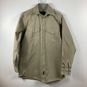 Mens Walls Western Pearl Snap Heavy Cotton Canvas LS‎ Shirt Tan MT